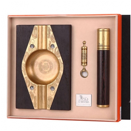 Set gạt tàn xì gà (Cigar), ống đựng xì gà (Cigar), đục xì gà Lubinski - Mã SP: T25