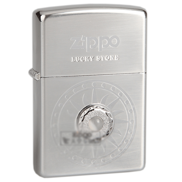 Bật lửa Zippo Mỹ màu trắng bạc đính đá trắng - Mã SP: Z117
