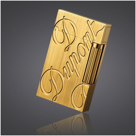 Bật lửa S.T.Dupont gold vàng xước khắc chữ S.T.Dupont - Mã SP: BLD025