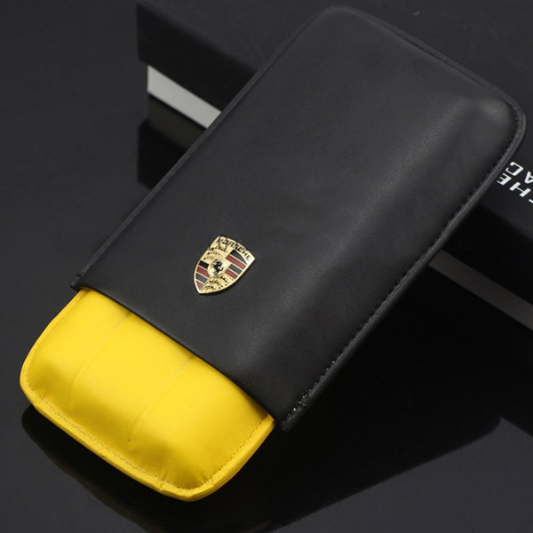 Bao da đựng Cigar Cohiba chính hãng loại 3 điếu logo Porsche - 0988001131