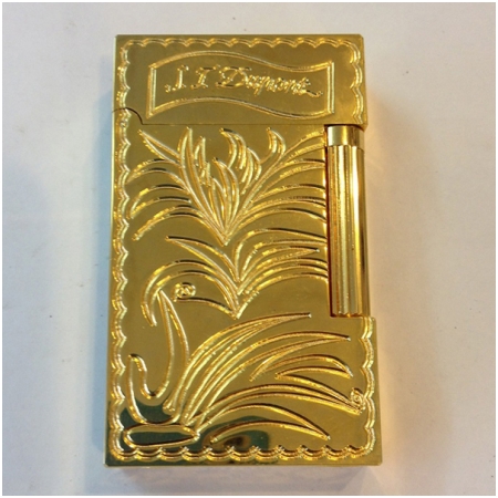 Bật lửa S.T.Dupont gold khắc hình hoa lá  - Mã SP: BLD182
