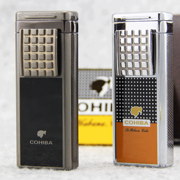 Bật lửa khò hút Cigar (xì gà) Cohiba chính hãng loại 2 tia lửa có thiết bị đục Xì gà - Mã SP: BLH629