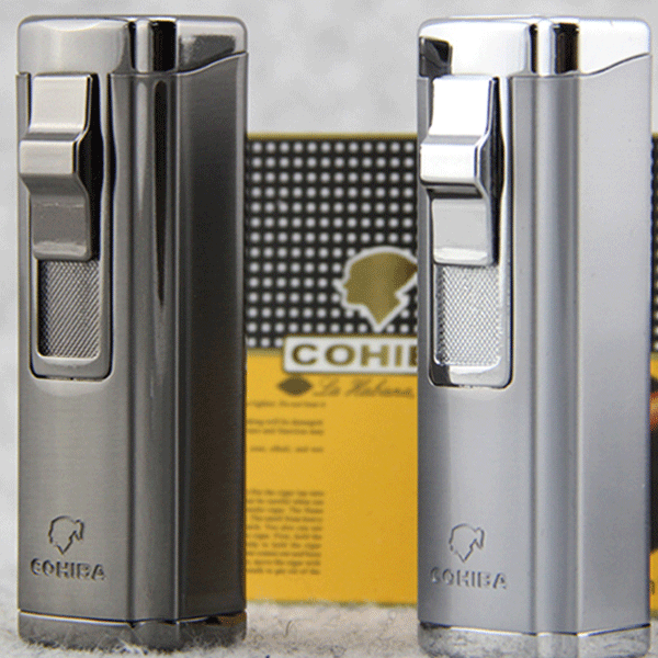 Bật lửa khò hút Cigar (xì gà) Cohiba chính hãng loại 3 tia lửa có thiết bị đục Cigar - Mã SP: BLH004