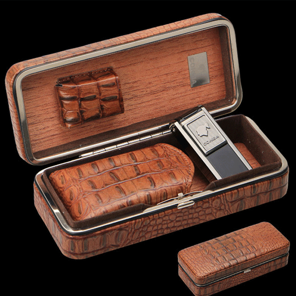 Set hộp đựng cigar, bật lửa hút Cigar (xì gà) chính hãng Cohiba - Mã SP: H515