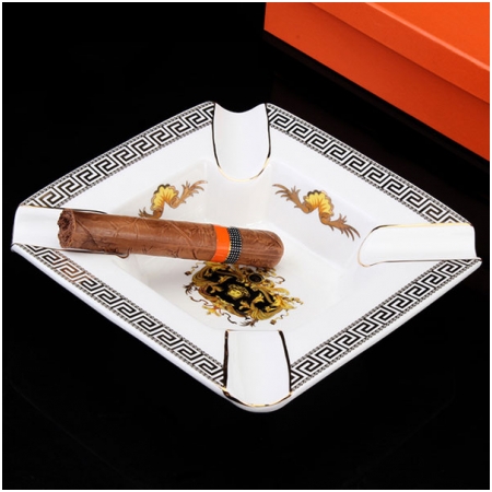 Gạt tàn Cigar (xì gà) Cohiba chính hãng màu trắng viền đen  - Mã SP: YU004